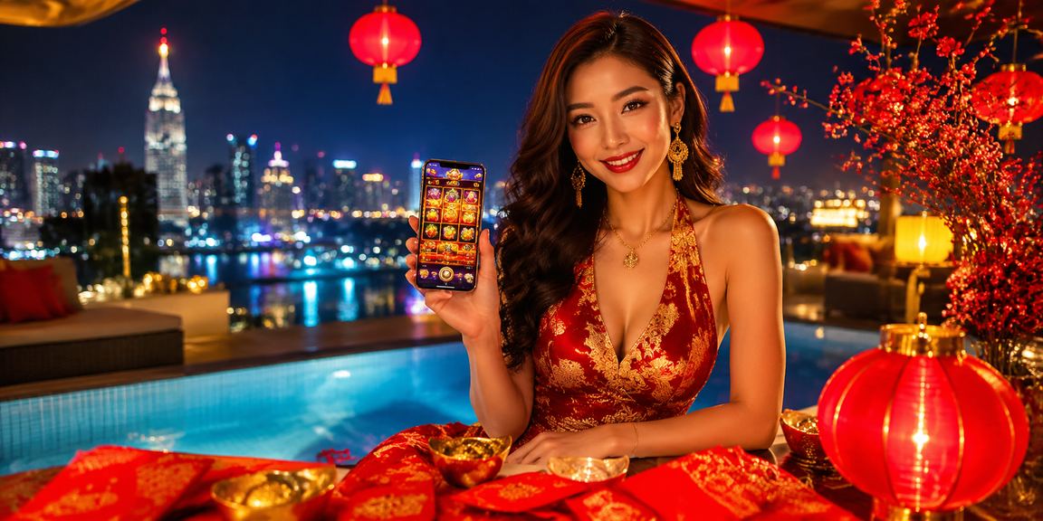 Giao diện trò chơi Slots tại TP. Hồ Chí Minh với đèn lồng trang trí đặc trưng