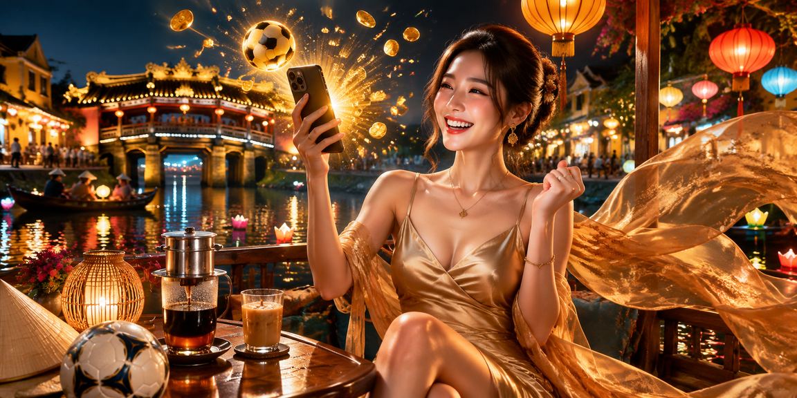 Người dùng Việt Nam xem bóng đá và đặt cược thể thao tại quán cà phê Hội An