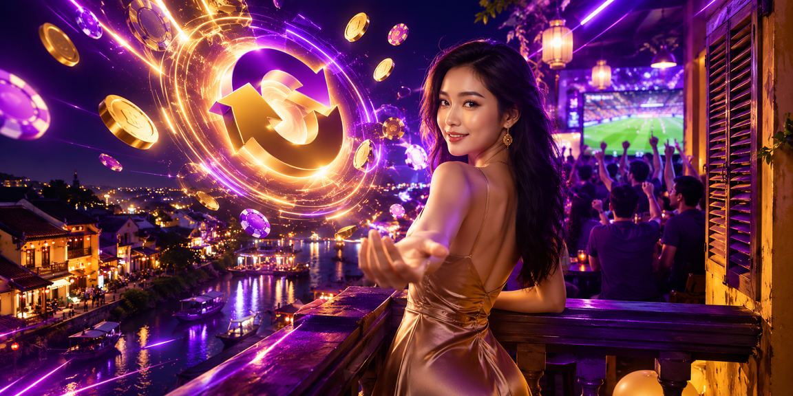 Đèn neon Hội An gợi lên không khí ưu đãi và thưởng hoàn trả tại c98